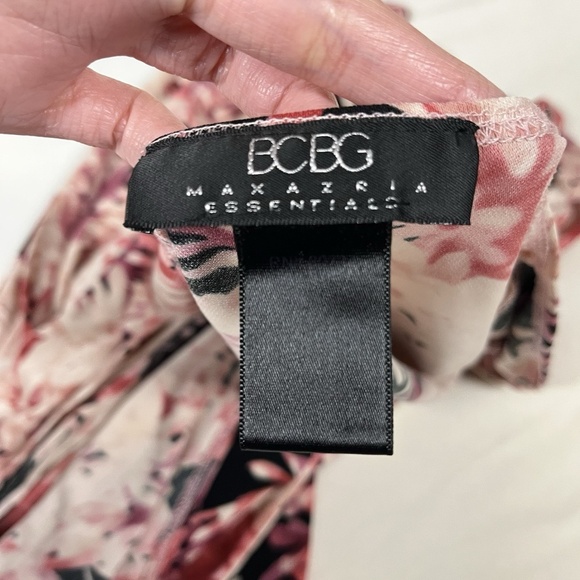 BCBGMAXAZRIA Womens Floral Vintage Y2K Cocktail Wrap Dress Medium - Picture 3 of 6